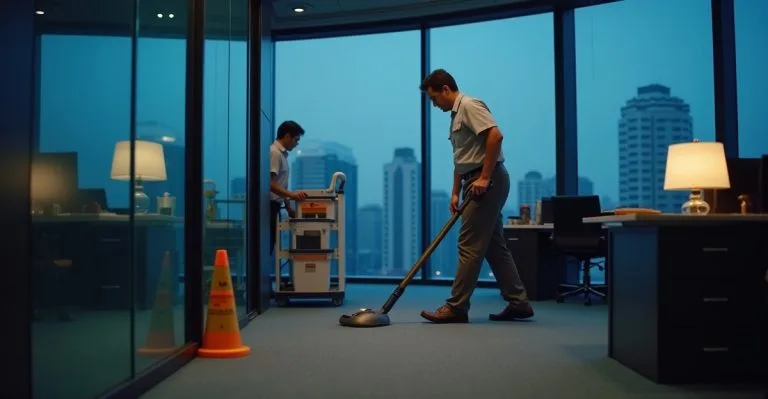 cleaning around business hours