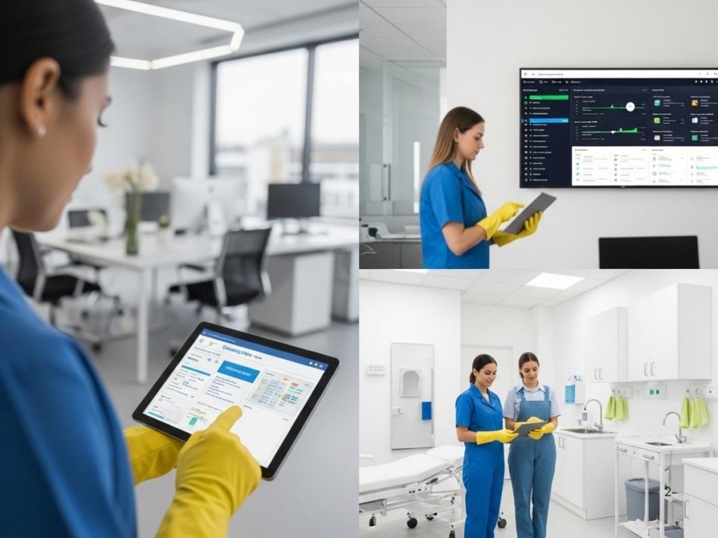 Cleaning professionals managing site-specific plans across office, medical, and multi-site facilities.